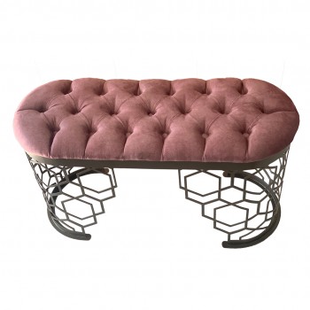 TENDENZE LAZER KESİM PUF - BENCH - GÜL KURUSU